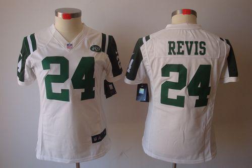  Jets #24 Darrelle Revis White Women's Stitched NFL Limited Jersey