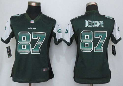  Jets #87 Eric Decker Green Team Color Women's Stitched NFL Elite Strobe Jersey