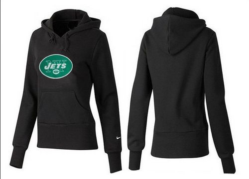 Women's New York Jets Logo Pullover Hoodie Black