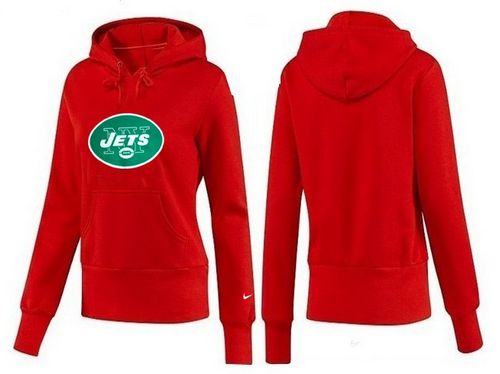 Women's New York Jets Logo Pullover Hoodie Red