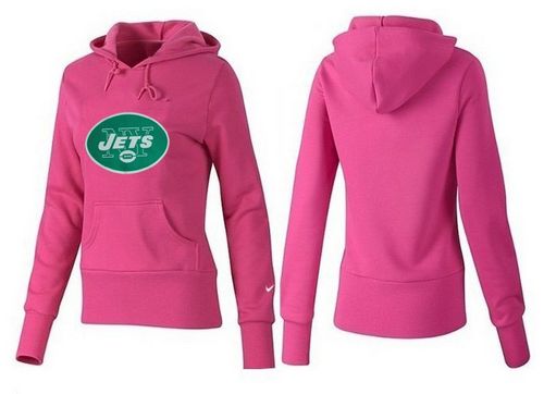 Women's New York Jets Logo Pullover Hoodie Pink