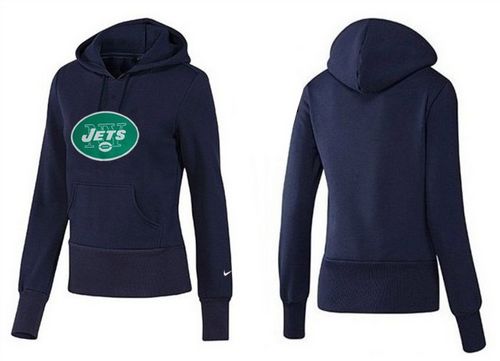 Women's New York Jets Logo Pullover Hoodie Blue