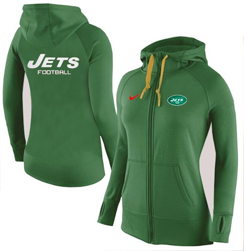 Women's  New York Jets Full Zip Performance Hoodie Green