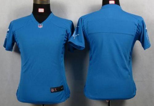  Lions Blank Light Blue Team Color Women's NFL Game Jersey