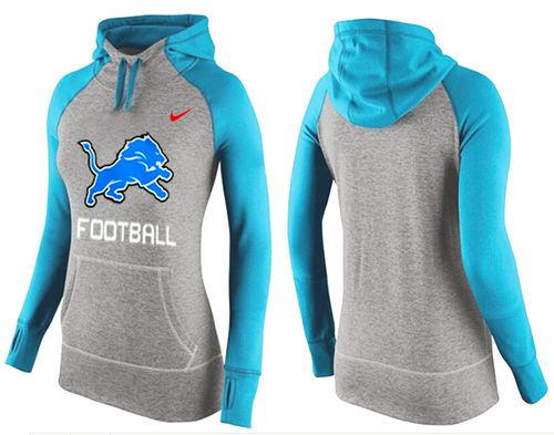 Women's  Detroit Lions Performance Hoodie Grey & Light Blue