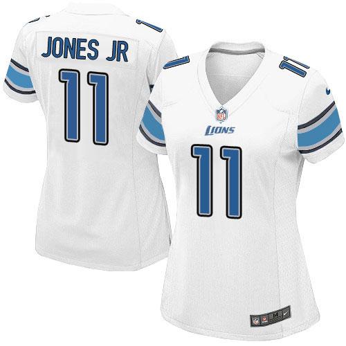  Lions #11 Marvin Jones Jr White Women's Stitched NFL Elite Jersey