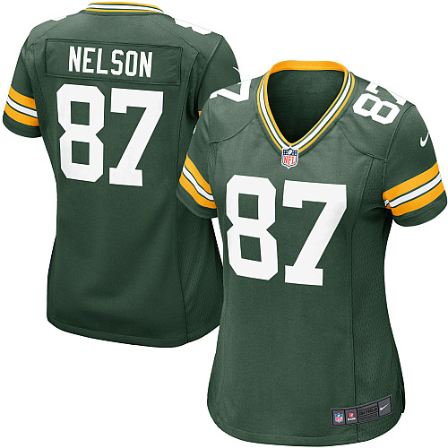  Packers #87 Jordy Nelson Green Team Color Women's NFL Game Jersey