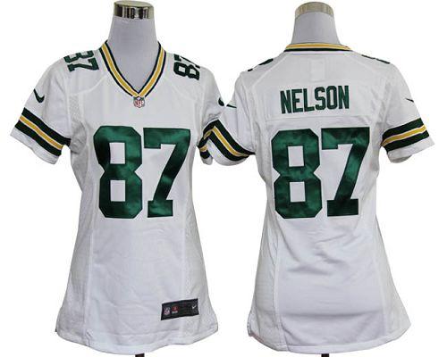  Packers #87 Jordy Nelson White Women's Stitched NFL Elite Jersey