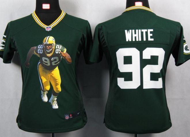  Packers #92 Reggie White Green Team Color Women's Portrait Fashion NFL Game Jersey