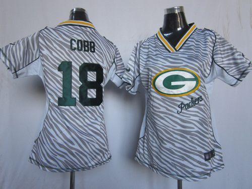  Packers #18 Randall Cobb Zebra Women's Stitched NFL Elite Jersey