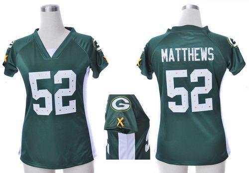  Packers #52 Clay Matthews Green Team Color Draft Him Name & Number Top Women's Stitched NFL Elite Jersey