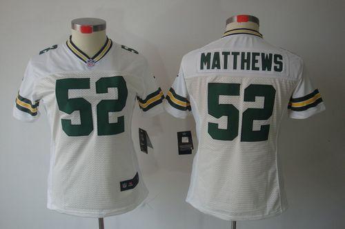 Packers #52 Clay Matthews White Women's Stitched NFL Limited Jersey