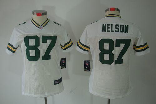  Packers #87 Jordy Nelson White Women's Stitched NFL Limited Jersey