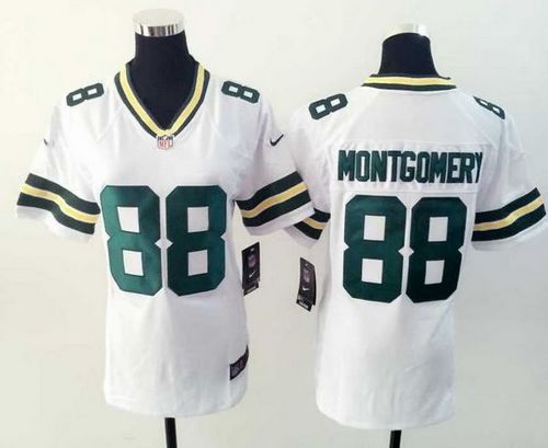  Packers #88 Ty Montgomery White Women's Stitched NFL Elite Jersey