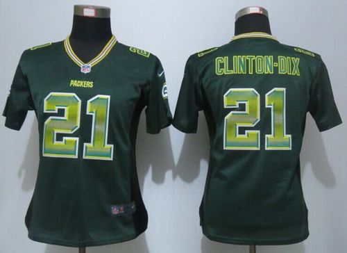  Packers #21 Ha Ha Clinton Dix Green Team Color Women's Stitched NFL Elite Strobe Jersey