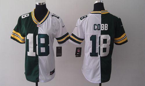  Packers #18 Randall Cobb Green/White Women's Stitched NFL Elite Split Jersey