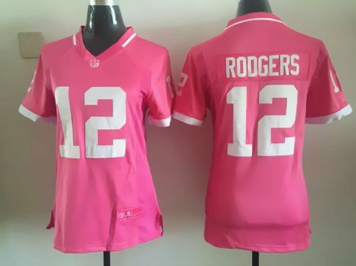  Packers #12 Aaron Rodgers Pink Women's Stitched NFL Elite Bubble Gum Jersey