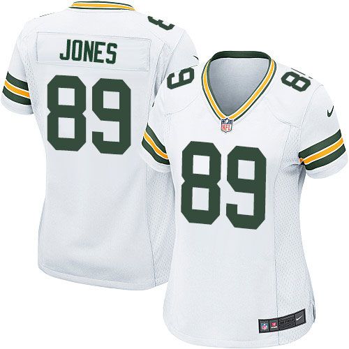 Packers #89 James Jones White Women's Stitched NFL Elite Jersey