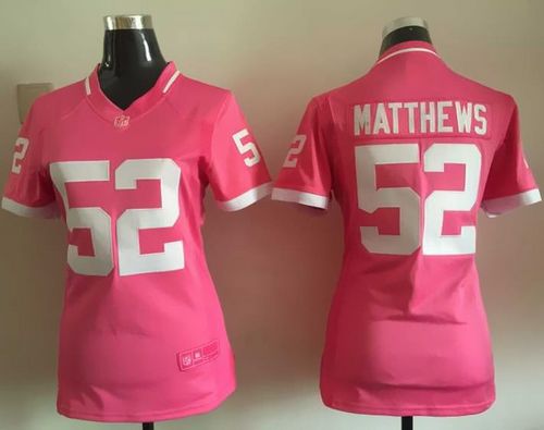  Packers #52 Clay Matthews Pink Women's Stitched NFL Elite Bubble Gum Jersey