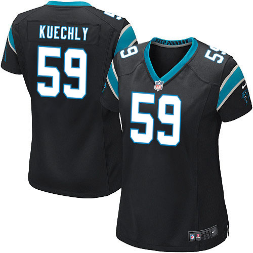  Panthers #59 Luke Kuechly Black Team Color Women's NFL Game Jersey
