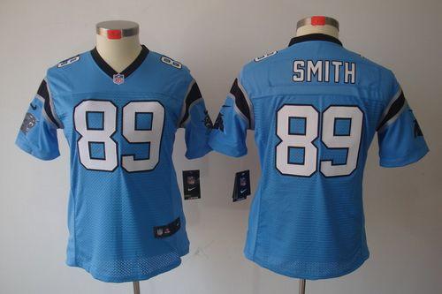  Panthers #89 Steve Smith Blue Alternate Women's Stitched NFL Limited Jersey