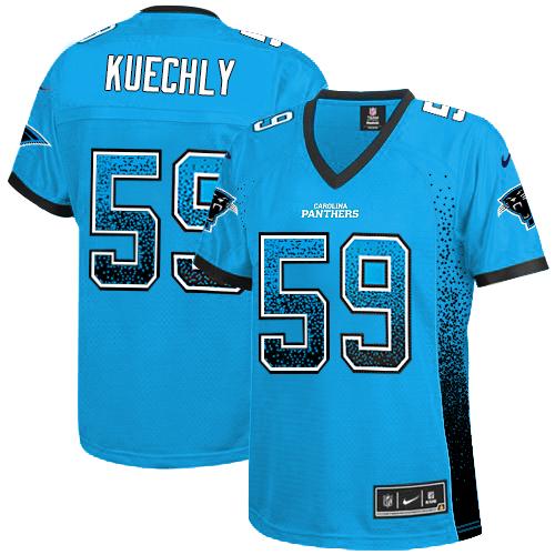  Panthers #59 Luke Kuechly Blue Alternate Women's Stitched NFL Elite Drift Fashion Jersey