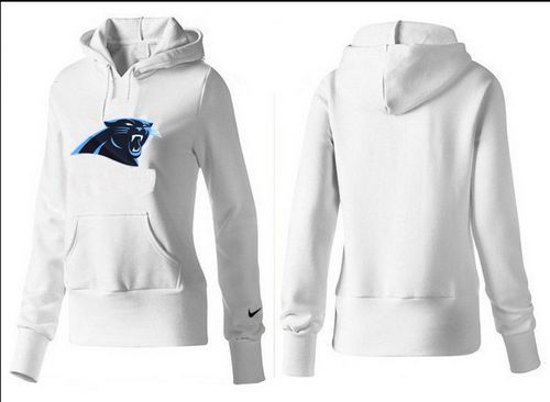 Women's Carolina Panthers Logo Pullover Hoodie White