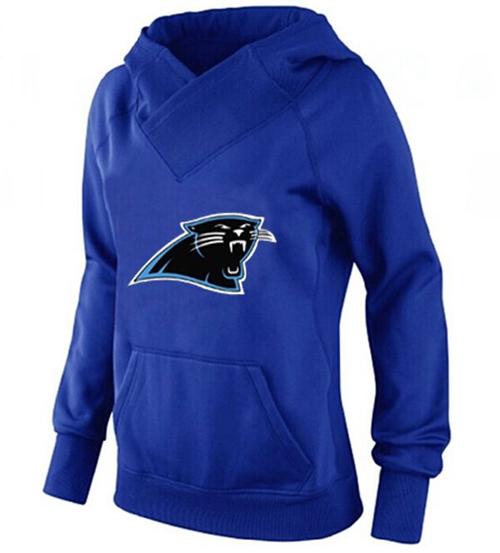 Women's Carolina Panthers Logo Pullover Hoodie Blue 1