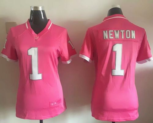  Panthers #1 Cam Newton Pink Women's Stitched NFL Elite Bubble Gum Jersey