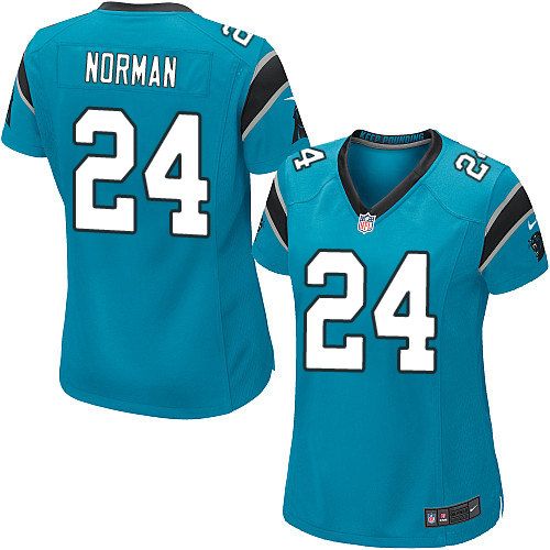  Panthers #24 Josh Norman Blue Alternate Women's Stitched NFL Elite Jersey