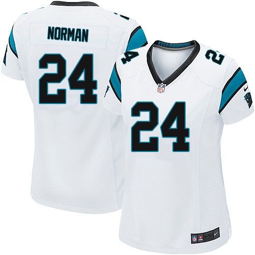  Panthers #24 Josh Norman White Women's Stitched NFL Elite Jersey