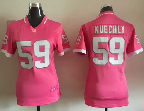  Panthers #59 Luke Kuechly Pink Women's Stitched NFL Elite Bubble Gum Jersey