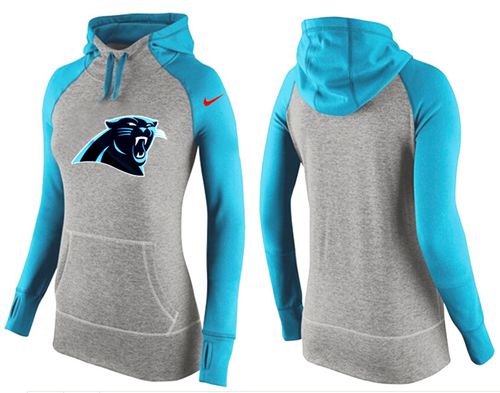 Women's  Carolina Panthers Performance Hoodie Grey & Light Blue_2