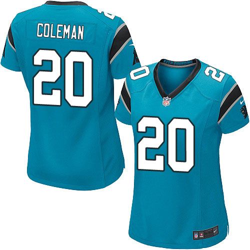  Panthers #20 Kurt Coleman Blue Alternate Women's Stitched NFL Elite Jersey