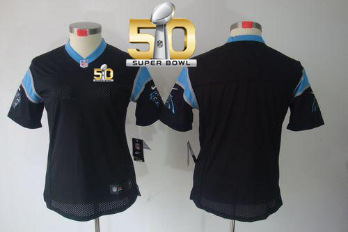  Panthers Blank Black Team Color Super Bowl 50 Women's Stitched NFL Limited Jersey