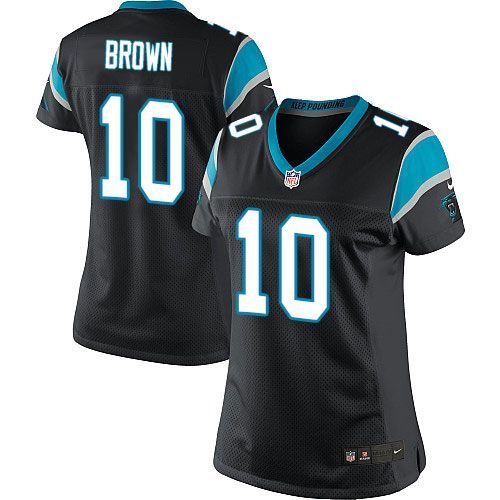  Panthers #10 Corey Brown Black Team Color Women's Stitched NFL Elite Jersey
