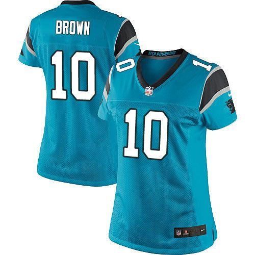  Panthers #10 Corey Brown Blue Alternate Women's Stitched NFL Elite Jersey