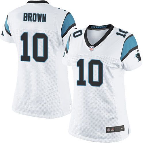  Panthers #10 Corey Brown White Women's Stitched NFL Elite Jersey
