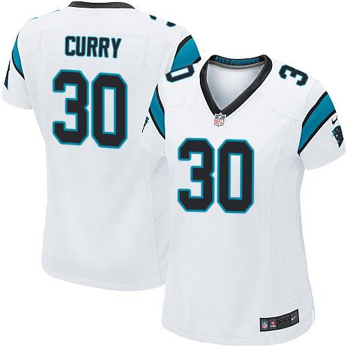  Panthers #30 Stephen Curry White Women's Stitched NFL Elite Jersey