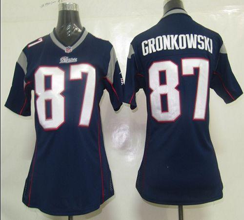  Patriots #87 Rob Gronkowski Navy Blue Team Color Women's Stitched NFL Elite Jersey