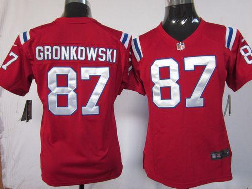  Patriots #87 Rob Gronkowski Red Alternate Women's Stitched NFL Elite Jersey