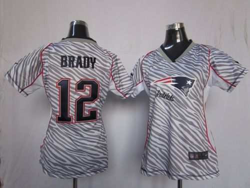  Patriots #12 Tom Brady Zebra Women's Stitched NFL Elite Jersey