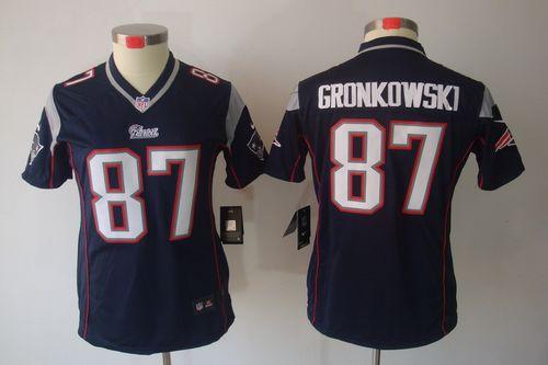  Patriots #87 Rob Gronkowski Navy Blue Team Color Women's Stitched NFL Limited Jersey