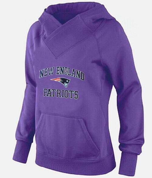 Women's New England Patriots Heart & Soul Pullover Hoodie Purple