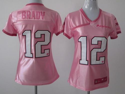  Patriots #12 Tom Brady Pink Women's Be Luv'd Stitched NFL Elite Jersey