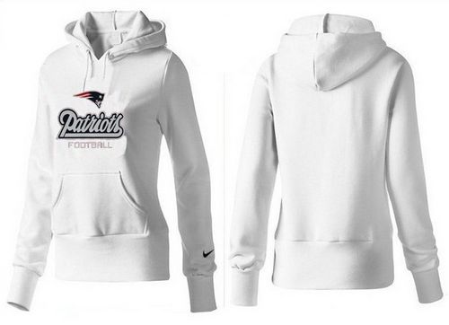 Women's New England Patriots Authentic Logo Pullover Hoodie White