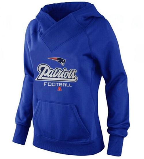 Women's New England Patriots Big & Tall Critical Victory Pullover Hoodie Blue