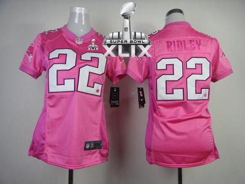  Patriots #22 Stevan Ridley Pink Super Bowl XLIX Women's Be Luv'd Stitched NFL New Elite Jersey