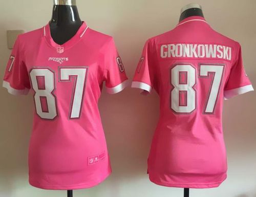  Patriots #87 Rob Gronkowski Pink Women's Stitched NFL Elite Bubble Gum Jersey