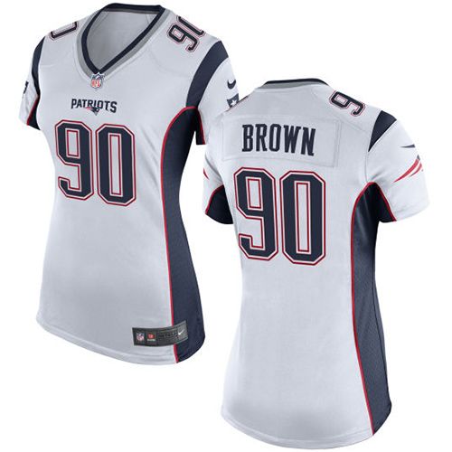  Patriots #90 Malcom Brown White Women's Stitched NFL New Elite Jersey